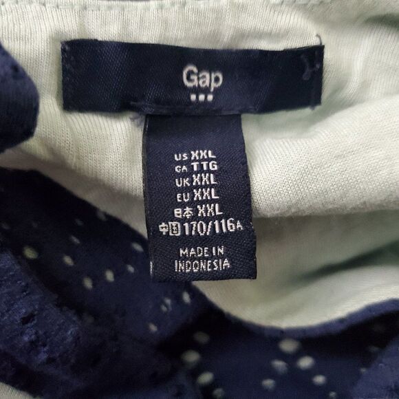 GAP Sleeveless Blue Eyelet Dress A-Line Tie Back sz XXL 2XL - Picture 5 of 6